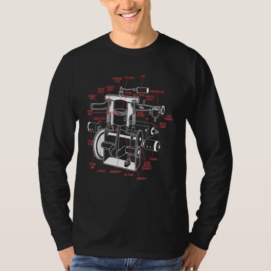T-shirt Système Anatomie Mécanique De Moteur De Voiture 20 (Devant)