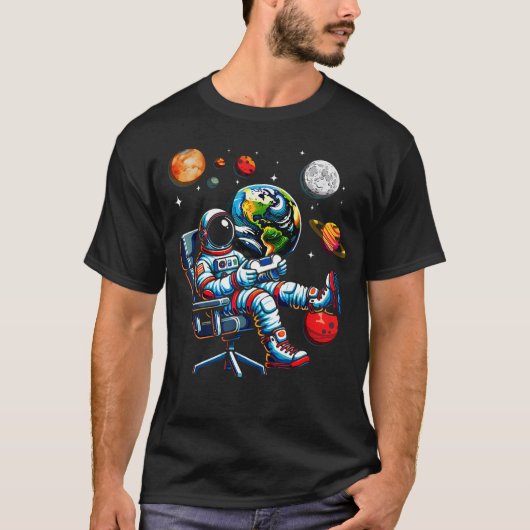 T-shirt Système de jeu Astronaute Espace Cosmos (Devant)