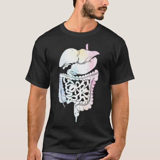 T-shirt Système digestif d'aquarelle Gastroentérologie Spe (Devant)