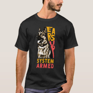 T-shirt Système Oreilles Hautes Chien Armé Animal Berger A