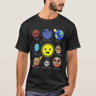 T-shirt Système solaire 8 petites planètes Kawaii Spa d'as