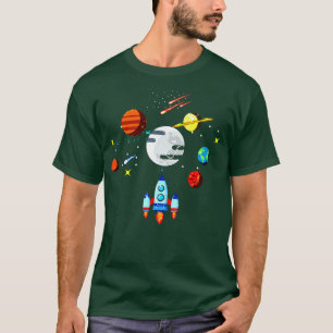 T-shirt Système solaire à fusée
