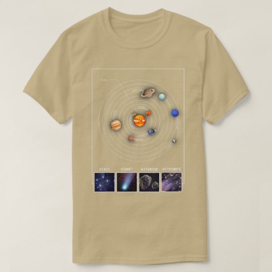T-shirt Système solaire Cool graphique Astronomie scientif (Design devant)