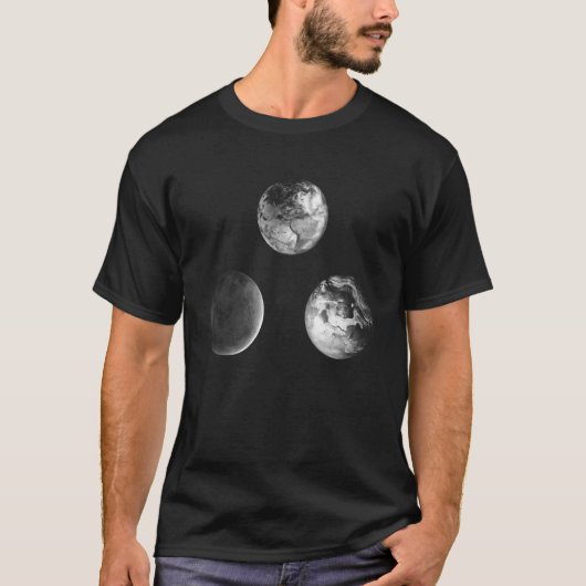 T-shirt Système solaire minimal esthétique Planète Power U (Devant)