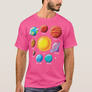 T-shirt Système solaire Noms de planète garçons spatiaux s