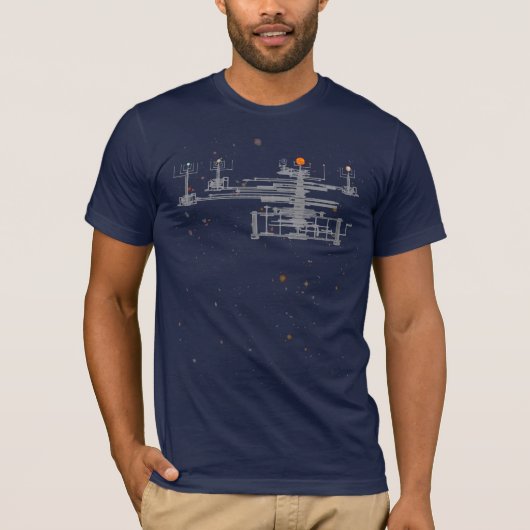 T-shirt Système solaire Orrery dans l'espace (Devant)