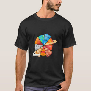 T-shirt Système Solaire Planent As Pizza Pièce Humour Plai