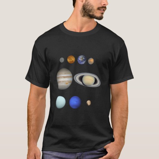 T-shirt Système solaire Planètes (Devant)