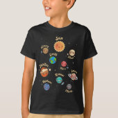T-shirt Système solaire Planètes Enfants Connaissances Esp (Devant)