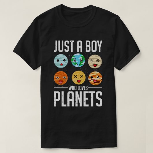 T-shirt Système solaire Planètes mignonnes Garçons Space S (Design devant)