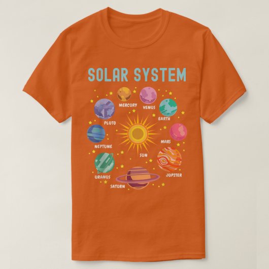 T-shirt Système Solaire Planètes Science Espace Garçons Fi (Design devant)
