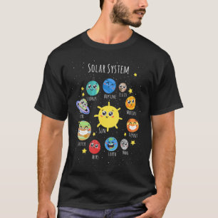 T-shirt Système Solaire Planètes Science Espace Garçons Fi
