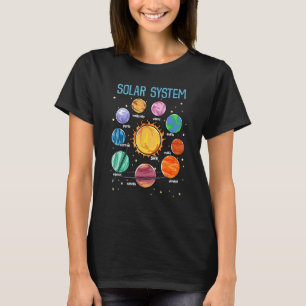 T-shirt Système Solaire Planètes Science Space Boys Girls 