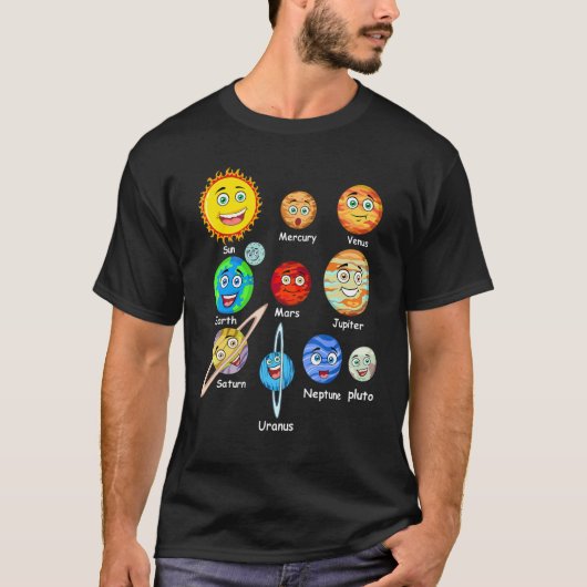 T-shirt Système Solaire Planètes spatiales Pour Enfants So (Devant)