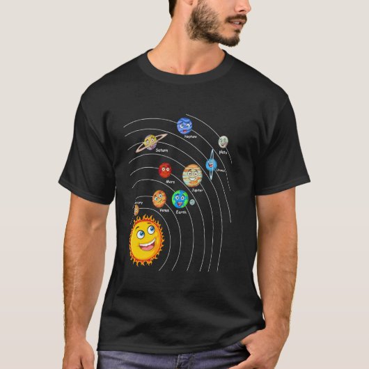 T-shirt Système Solaire Planètes spatiales Pour Enfants So (Devant)