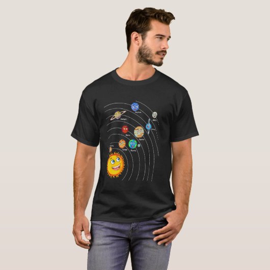 T-shirt Système Solaire Planètes spatiales Pour Enfants So (Devant entier)