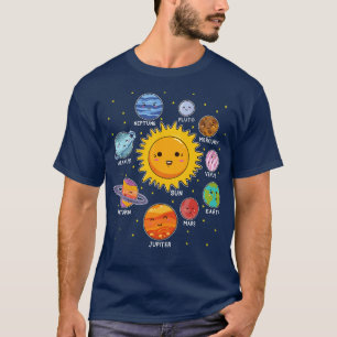 T-shirt Système solaire Planètes spatiales pour SEM Enfant