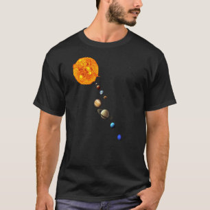 T-shirt Système solaire Planètes spatiales réalistes