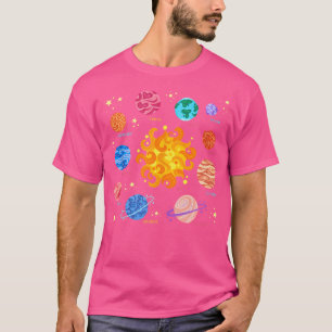 T-shirt Système Solaire Planètes Spatiales Stem Enfants Ga
