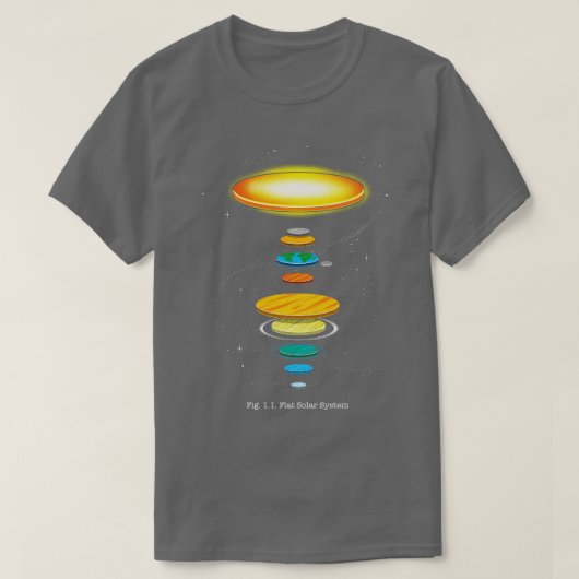 T-shirt Système solaire plat (Design devant)