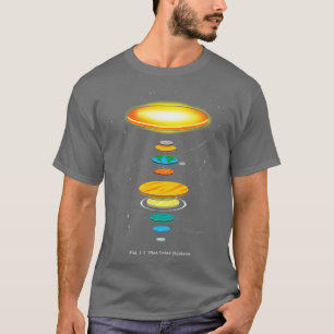 T-shirt Système solaire plat
