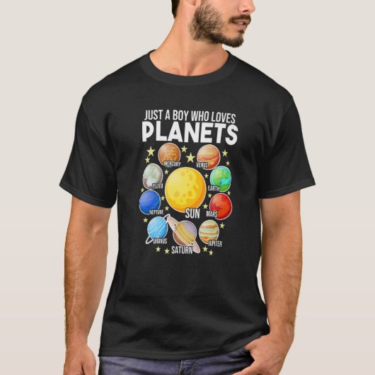 T-shirt système solaire pour la planète enfant (Devant)