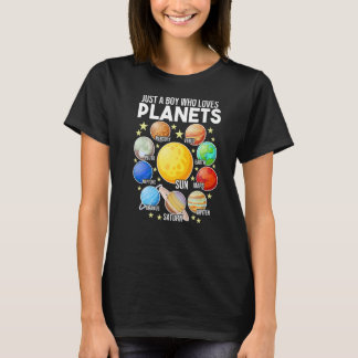T-shirt système solaire pour la planète enfant