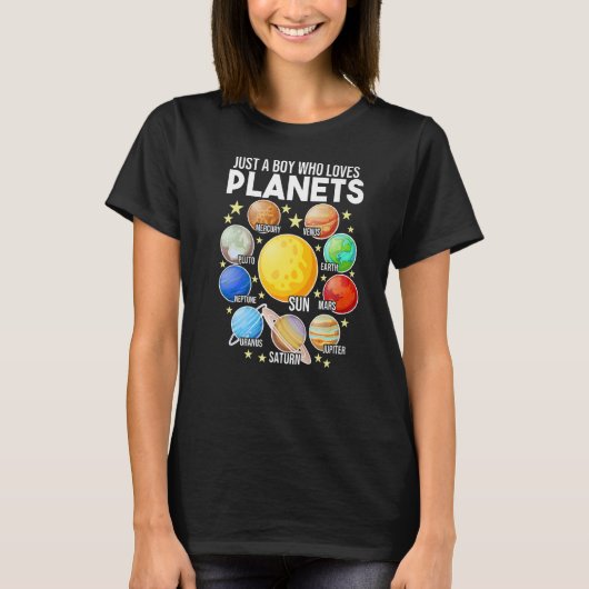 T-shirt système solaire pour la planète enfant (Devant)