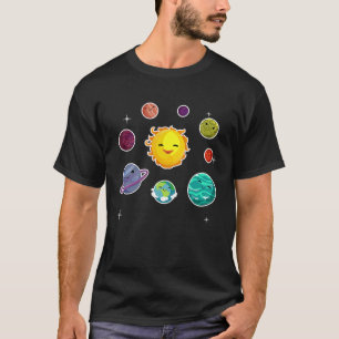T-shirt Système Solaire Pour Les Enfants Pour Les Geeks De
