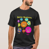 T-shirt Système solaire spatial pour enfants (Devant)