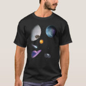 T-shirt Système solaire spatial universel Avion d'astronau (Devant)