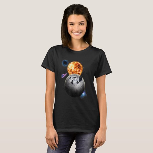 T-shirt Système solaire spatial Volet Universe de l'astron (Devant entier)