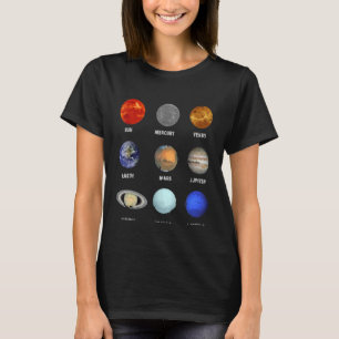 T-shirt Système solaire T Chemise - Planètes spatiales réa