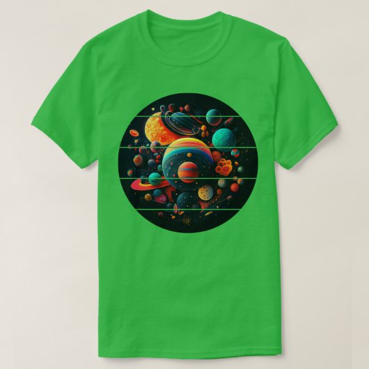 T-shirt Système solaire Whimsical (Design devant)