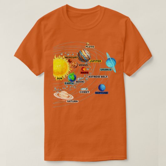 T-shirt Systèmes solaires Planètes Astronomie Science spat (Design devant)