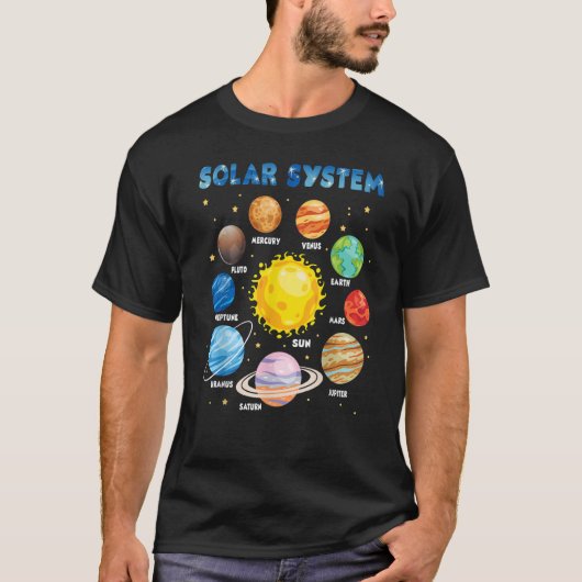 T-shirt Systèmes solaires Planètes Astronomie spatiale (Devant)