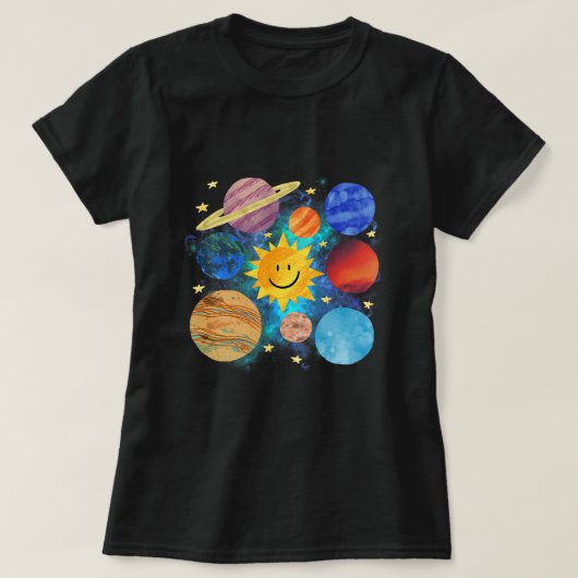 T-shirt Systèmes solaires Planètes Astronomie Spatiale (Design devant)