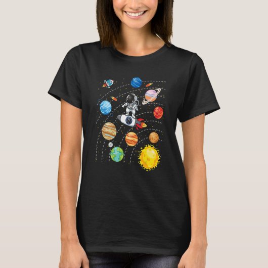 T-shirt Systèmes solaires Planètes Science Astronaut spati (Devant)