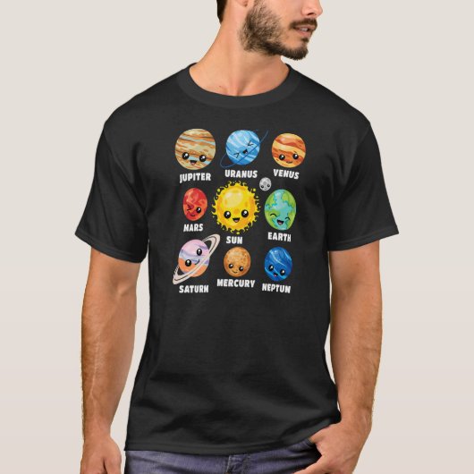 T-shirt Systèmes solaires Planètes Sciences spatiales Plan (Devant)