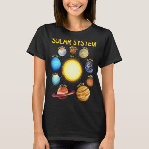 T-shirt Systèmes solaires Planètes spatiales réalistes Sci