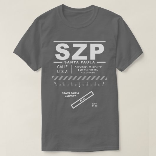 T-shirt SZP de l'aéroport de père Noël Paula (Design devant)