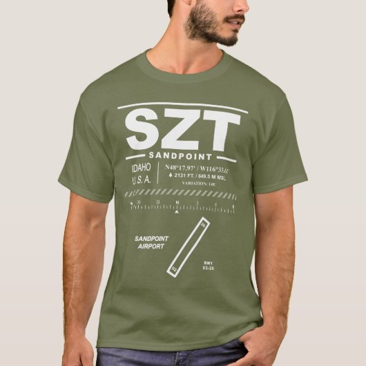 T-shirt SZT de l'aéroport de Sandpoint (Devant)