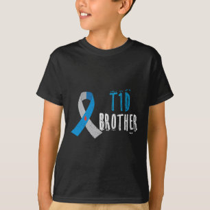T-shirt T1d Brother Bleu Ruban Type 1 Sensibilisation au d