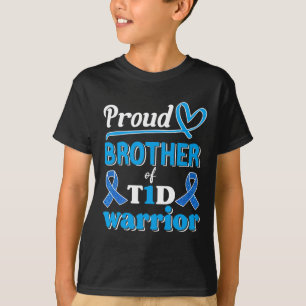 T-shirt T1d Fier Frère Diabète Sensibilisation ruban bleu
