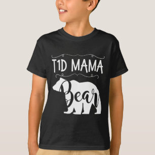 T-shirt T1D Mama Ours Type1 Diabète T1 Maman Femmes Reconn