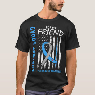 T-shirt T1d Sensibilisation Us Drapeau Ami Type 1 Diabète