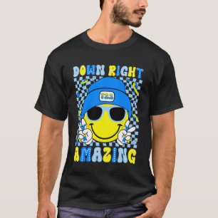 T-shirt T21 Incroyable vers le bas Visage Souriant de sens
