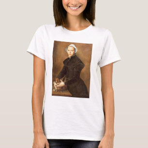 T-shirt T28337 Portrait of a lady with a lapdog on a table