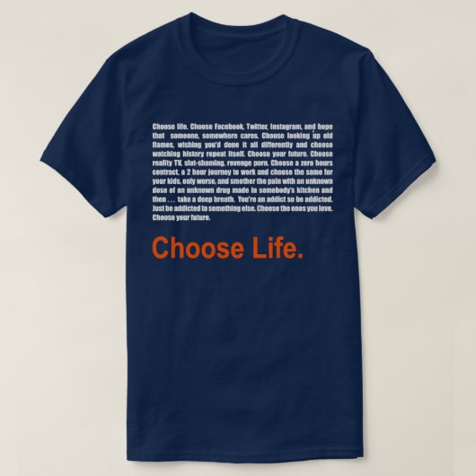 T-shirt T2 Trainspotspot 2 Choose Life (Design devant)