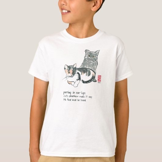 T-shirt T-American Apparel enfant amoureux des chats (Devant)